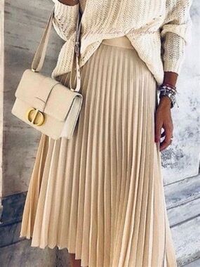 J. Crew Pleated Cream Maxi Skirt